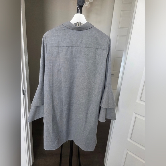 Alice + Olivia Gray Button Up Shirt Dress Size L - Picture 6 of 8